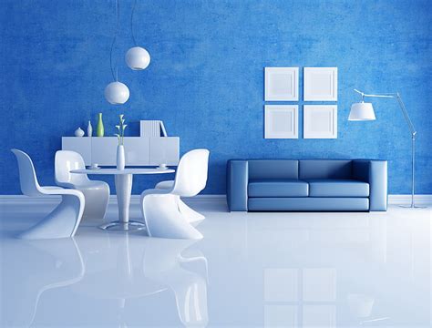 Living Room Furniture Eg Blue Tone Hd Wallpaper Wallpaperbetter