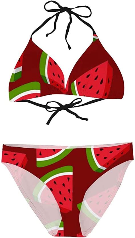 Watermelon Bikini Set Two Piece Halter Sexy Strappy
