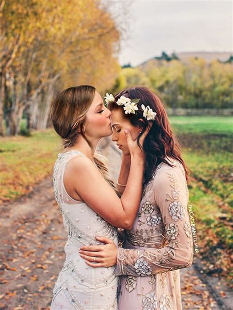 Karaandlena Married Forehead Kisses [x] Same Sex Wedding Lesbian Wedding Budget Wedding