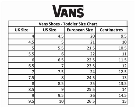 Vans Shoe Size Chart Malaysiut