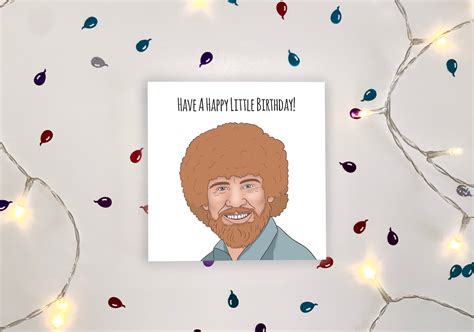 Funny Bob Ross Birthday Card Etsy