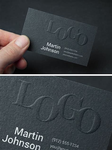 Embossed Business Card Mockup 2 Graphicburger