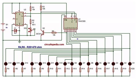 Led Chaser Circuit Using Transistors Led Running Light Circuit Diagram
