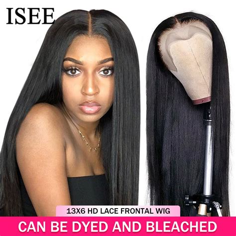 ISEE HAIR 30inch 32inch Straight Lace Front Human Hair Wigs For Women
