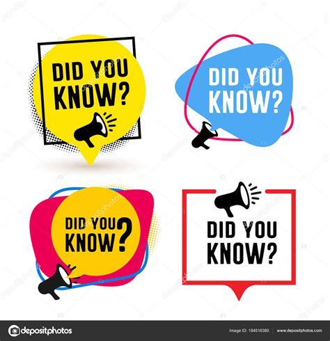 Set Of Did You Know Badge With Megaphone Icon Label Vector
