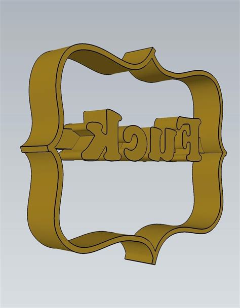 Download Stl File Amazing Fuck Rude Word Cookie Cutter Stamp Cake Decorating • 3d Printable