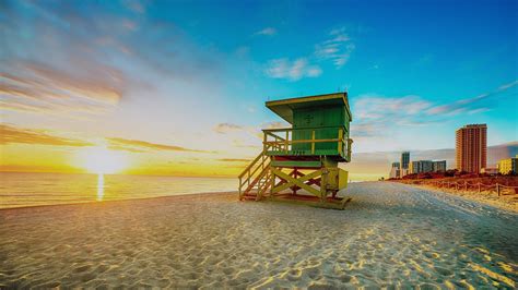 Beautiful Miami Beach In Florida Sunrise 4k Wallpaper Hd Wallpapers
