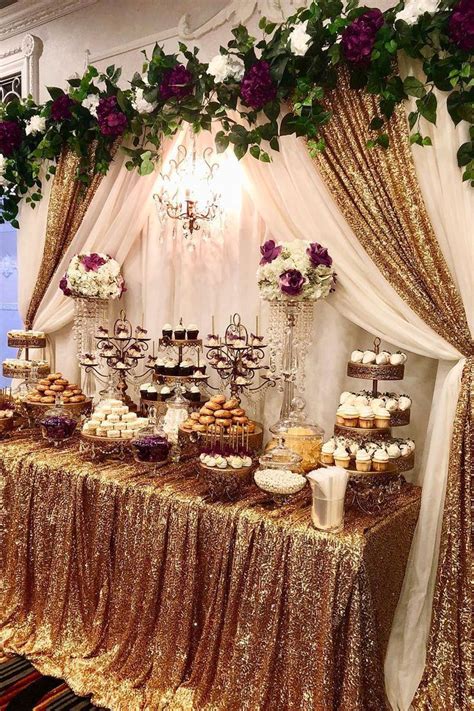 Elegant Wedding Dessert Table Styled By Bizziebeecreations Gold Cake