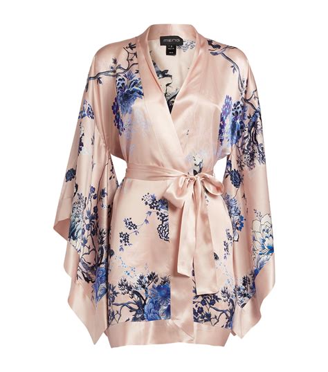 Womens Meng Pink Silk Floral Short Kimono Harrods Uk
