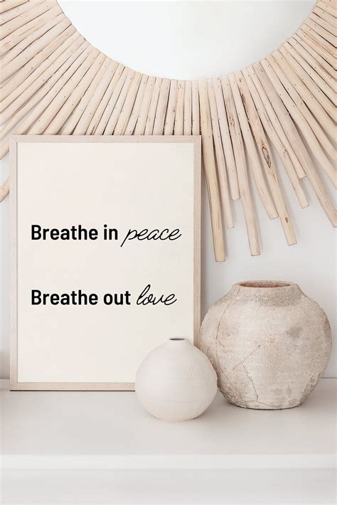 Breathe In Peace Breathe Out Love Digital Download Positive