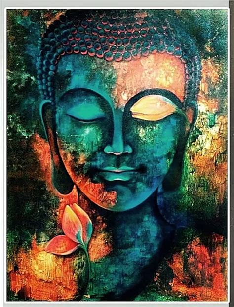 Modern Buddha Abstract Poster Decor Hand Printed Wall Art Oil Etsy