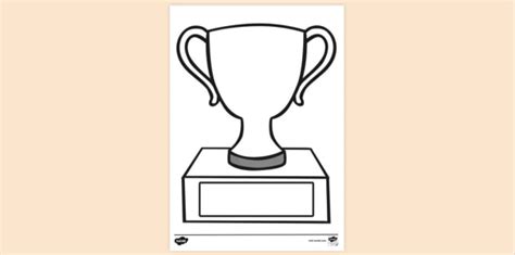 Free Trophy With Stand Colouring Sheet Colouring Sheets