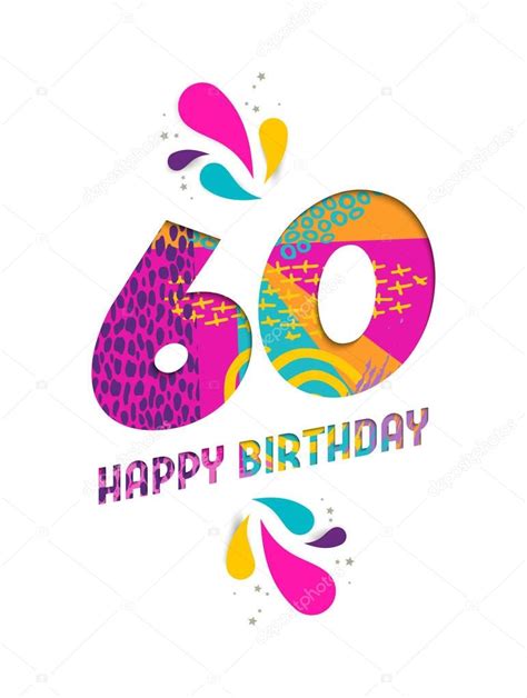 Feliz Cumpleaños 60 Años Tarjeta De Felicitación De Corte De Papel 2022