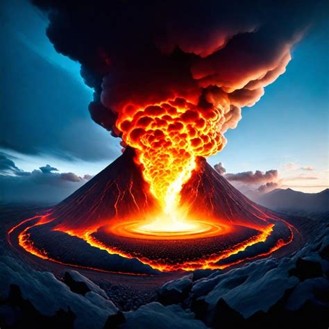 Premium AI Image Volcanic Mountain In Eruption Earth Day