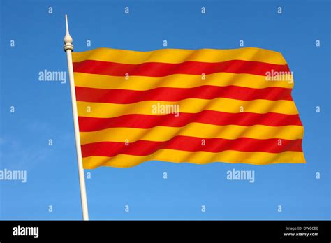 Flag Of Catalonia In Spain Known As The Senyera Stock Photo Alamy