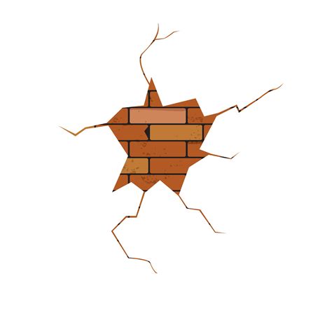Vector Crack Brick Wall Illustrations Creative Market
