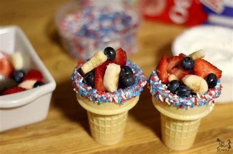 Red White And Blue Fruit Cones · How To Make A Fruit Salad · Recipes
