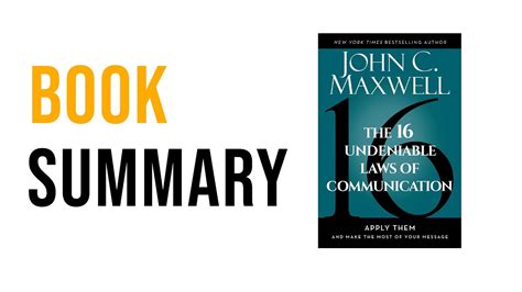 The Undeniable Laws Of Communication By John C Maxwell Free Summary Audiobook Youtube