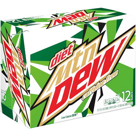 Diet Mountain Dew Caffeine Free Soda 12 12 Fl Oz Cans