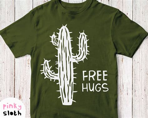 Free Hugs Svg Cactus Shirt Svg Diseño cricut divertido para Etsy