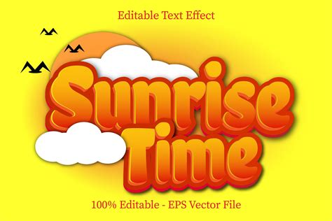 Sunrise Time Editable Text Effect Graphic By Maulida Graphics
