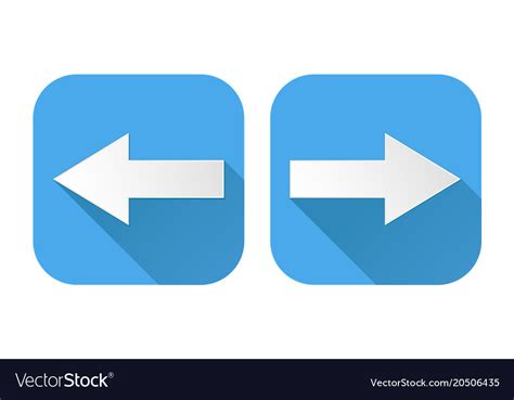 Right And Left Arrows Square Blue Signs Royalty Free Vector