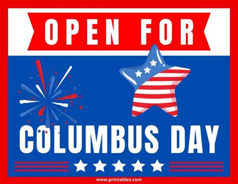 17 Columbus Day Sign Printable Open Closed Signs