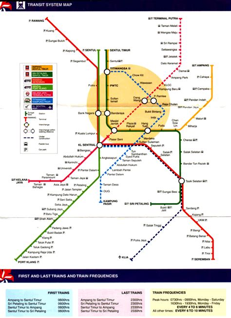 Klang valley integrated transit map. putra line and star line print the kl lrt map for your ...