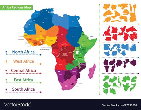 Map Regions Africa Africa Royalty Free Vector Image