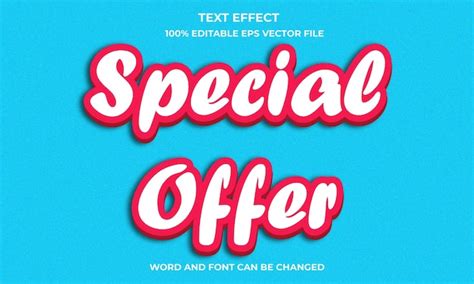 Premium Vector Editable 3d Text Effect With Special Offer Concept