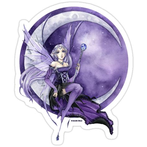 Purple Moon Fairy Stickers By Meredithdillman Redbubble
