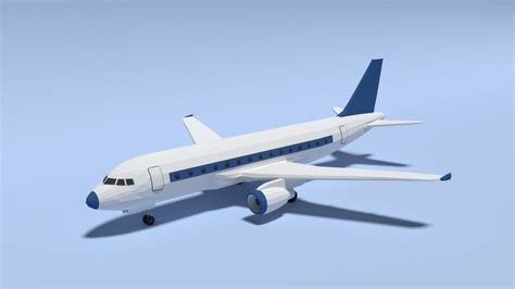 Low Poly Cartoon Airbus A320 Airplane 3d Model Cgtrader