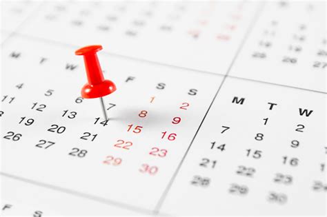 Red Pushpin On Calendar Stock Photo Download Image Now 2015
