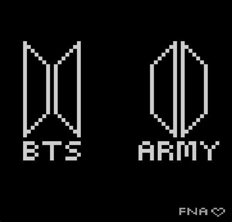 All images and logos are crafted with great workmanship. BTS x ARMY Pixel Logo 💖 | ARMY's Amino