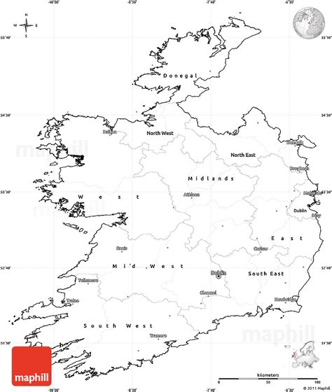 Blank Simple Map Of Ireland Cropped Outside
