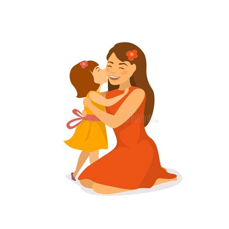 Mother Her Little Daughter Hugging Stock Illustrations 350 Mother Her Little Daughter Hugging