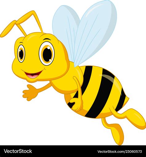 Cute Bee Cartoon Royalty Free Vector Image Vectorstock