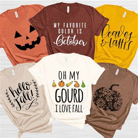 Hello Fall Graphic Tees Fall Shirts Fall Graphic Cute Shirt Designs