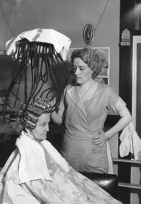 My hair is naturally blonde i had a dark color put underneath she turned my hair totally grey i was livid had to wait 3 days before she could fix it. Beauty shop in Long Beach, California, 1934 | Beauty shop ...