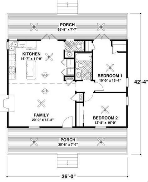 Cottage Style House Plan 2 Beds 15 Baths 954 Sqft Plan 56 547