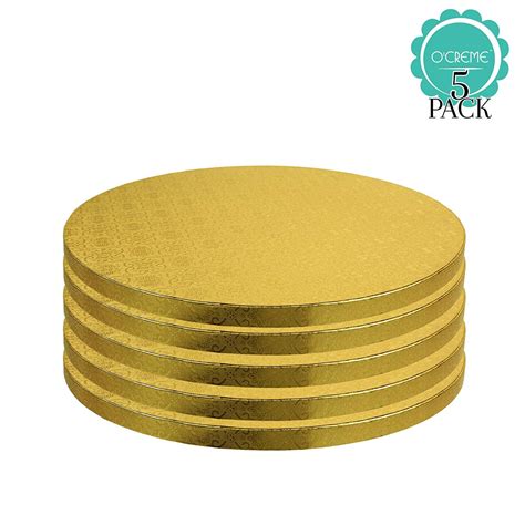 Ocreme Round Cake Board Gold Foil With Design Sturdy Durable