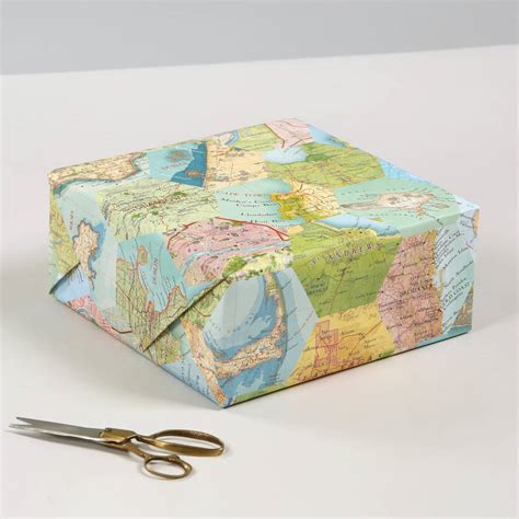 Patchwork Map Location Luxury T Wrapping Paper By Bombus