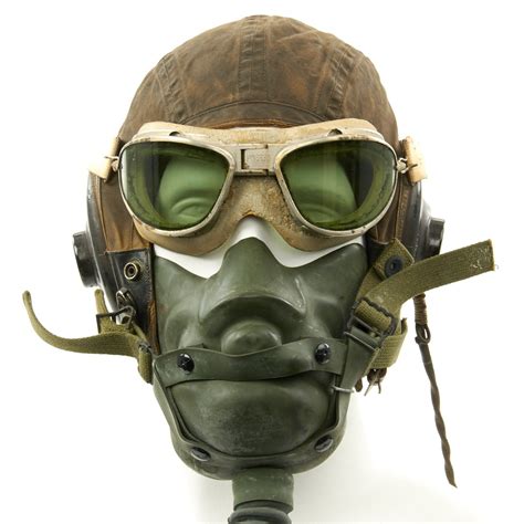 Original U.S. WWII USAAF Aviator Flight Set - AN6530 Green Goggles, A- - International Military ...