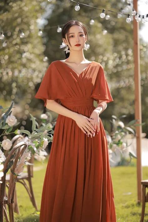 Robe Longue Rouille Terracotta La Robelière