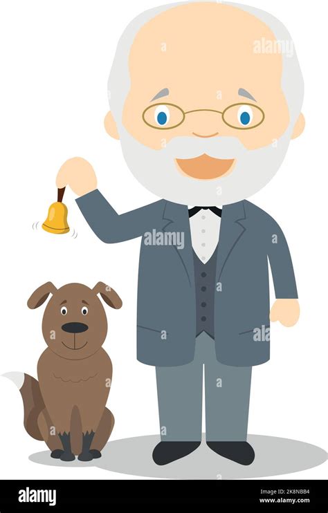 Ivan Pavlov Cartoon Character Vector Illustration Kids History