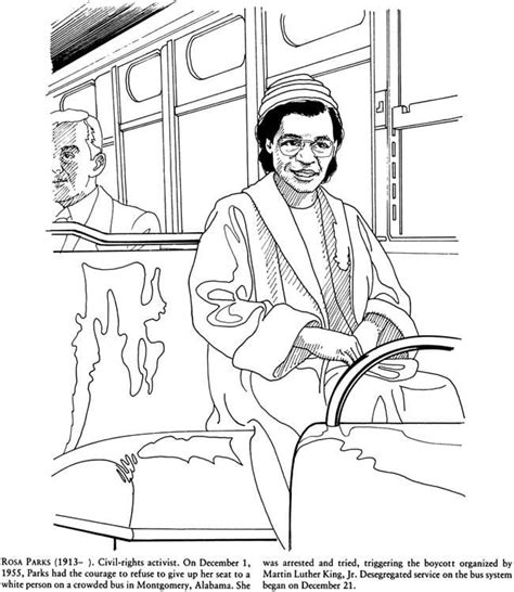 Rosa Parks On The Bus Coloring Page Download Print Or Color Online