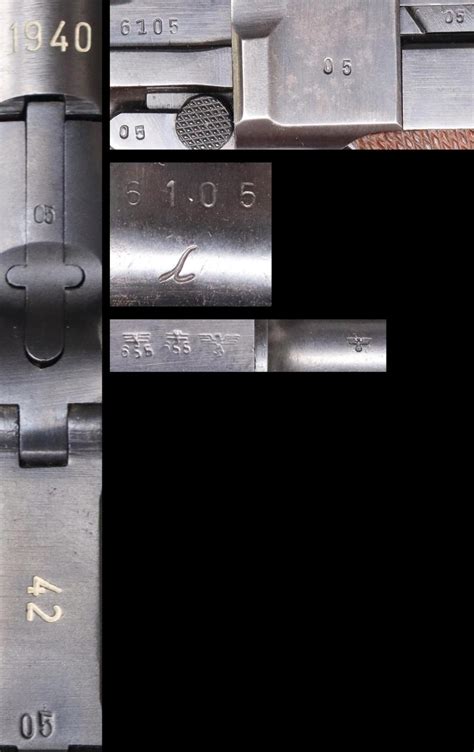 Bid Now Nazi Marked Parabellum Luger 9mm Pistol 1942 April 6 0123