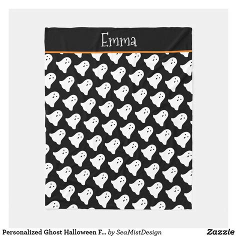 Personalized Ghost Halloween Fleece Blanket Zazzle Halloween Ghosts
