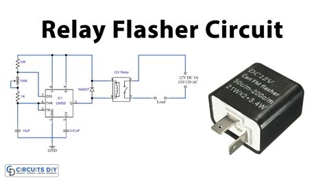 Simple Relay Flasher Circuit With NE Timer