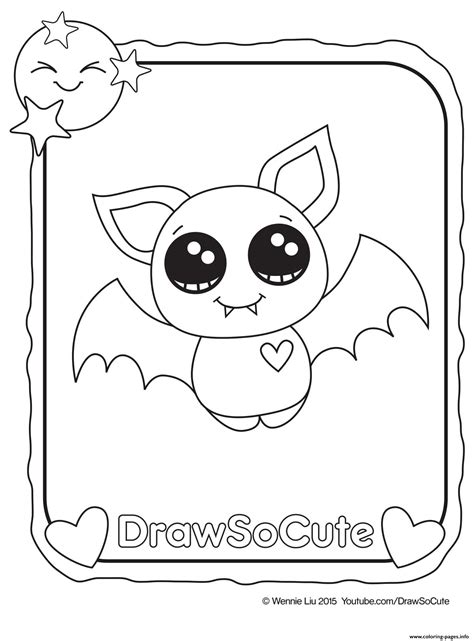 Halloween Bat Draw So Cute Coloring Page Printable